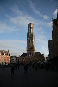Bruege clock tower Stock Photos