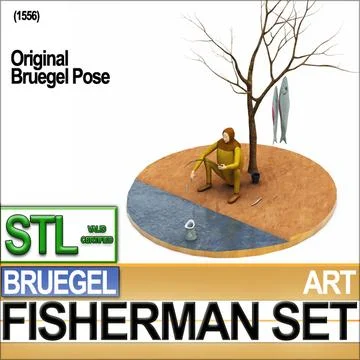 Bruegel Fisherman Scene Stl Printable 3D Model
