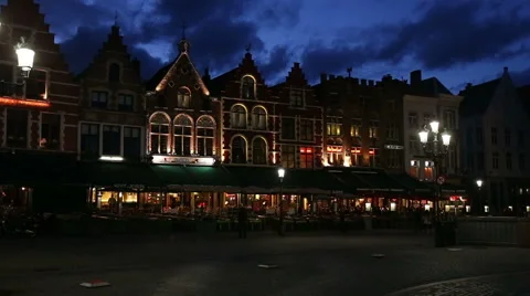 Bruge by night Stock Footage 51625785