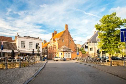 Bruges in evening Stock Photos
