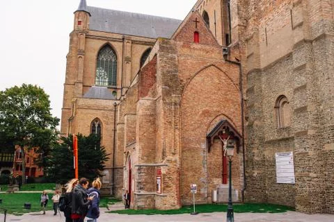Bruges - Saint Saviour's Cathedral Sint-Salvatorskathedraal , the oldest pari Stock Photos
