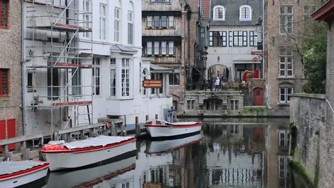 Brugge city life Stock Footage 232610366