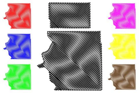 Brule and Bennett County, State of South Dakota (U.S. county, United States o Stock Illustration