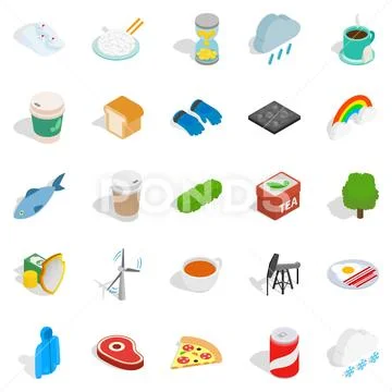 Brumal icons set, isometric style Stock Illustration