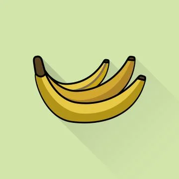 Brunch of bananas, flat style Stock Illustration