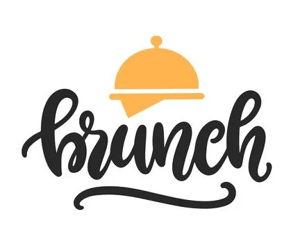 Brunch calligraphy vector logo badge invitation Stock Illustration