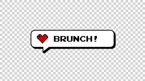 BRUNCH! comment balloon in 8-bit pixel art neubrutalism style. Illustration