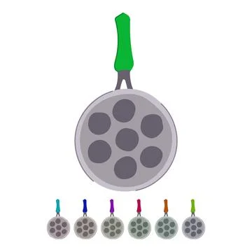 Brunch mini pancake pan vector cartoon graphic Stock Illustration