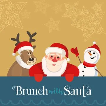Brunch with Santa Stock Illustration