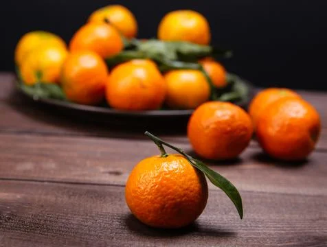 Brunch of tangerines Stock Photos