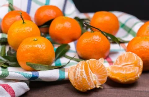 Brunch of tangerines Stock Photos