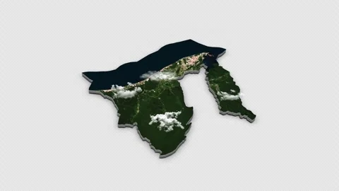 Brunei 3D Country Map Animation Transparent Alpha Stock Footage 278861660