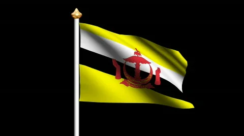 Brunei Darussalam flag Video stock 562645