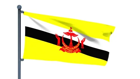 Brunei Darussalam Flag Stock Footage 150195676