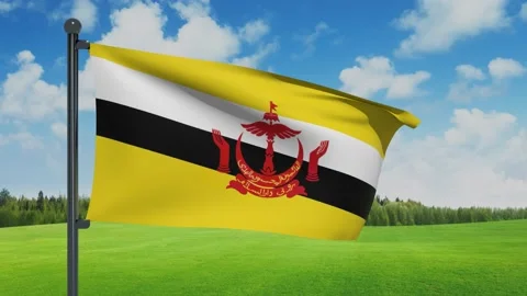 Brunei Darussalam Flag Stock Footage 151861811