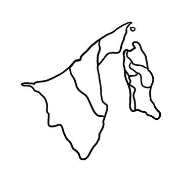 Brunei darussalam map vector design template illustration Illustrazione stock