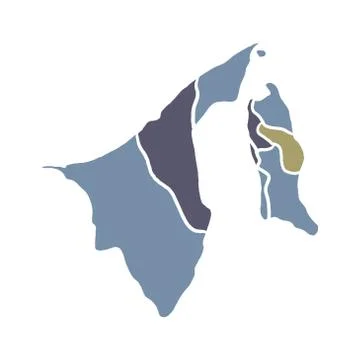 Brunei darussalam map vector design template illustration Stock Illustration