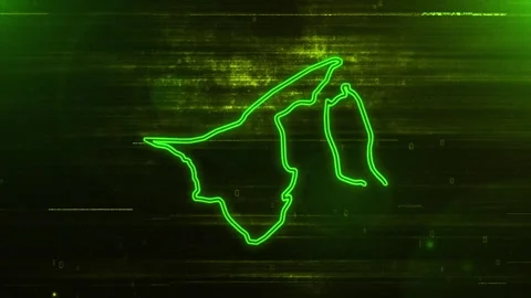 Brunei Digital Futuristic Glitch Map Stock Footage 333604038
