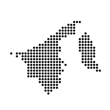 Brunei dotted vector map Stock Illustration