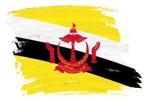 Brunei flag background paint splash brushstroke Stock Illustration