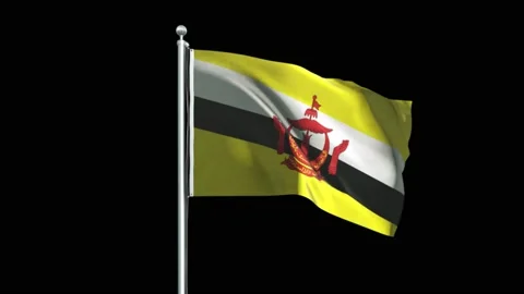 Brunei Flag Big Stock Footage 160126550