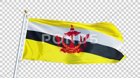 Brunei flag, close up, isolated with alpha channel Stock Photos