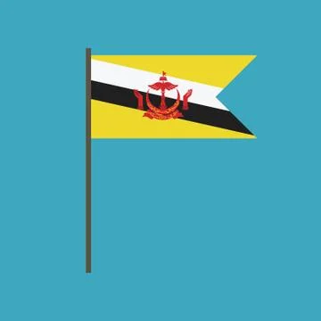Brunei flag icon in flat design Stock Illustration