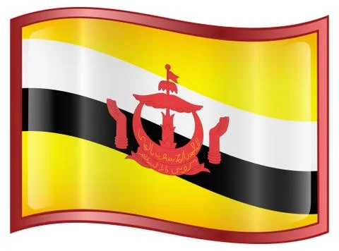 Brunei flag icon. Illustration