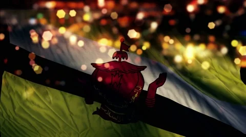 Brunei Flag Light Night Bokeh Abstract Loop Animation 4K Stock Footage 47523461