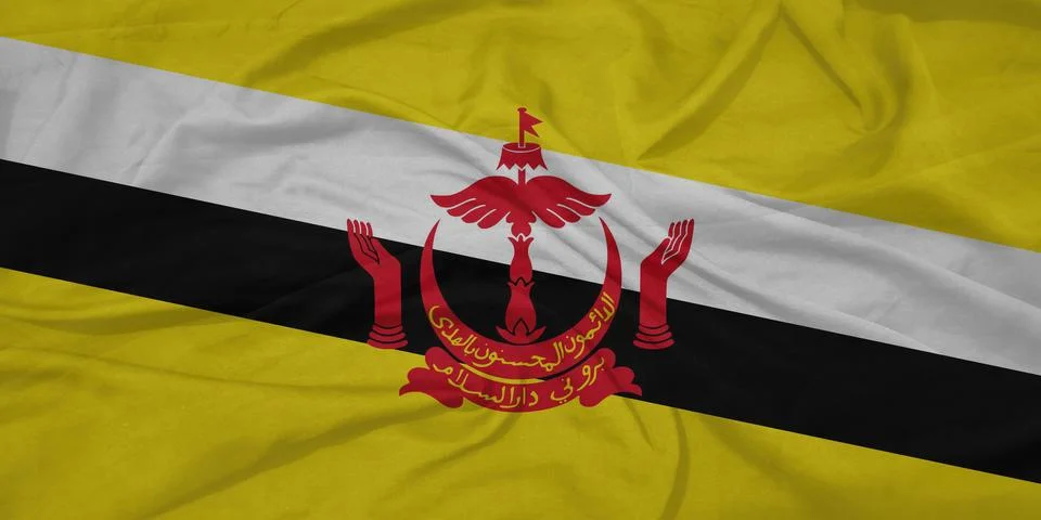 Brunei Flag moving in wind イラスト素材