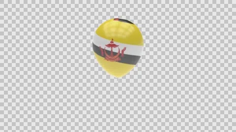 Brunei flag textured balloon rotating Alpha Video stock 61388848