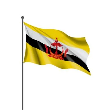 Brunei flag, vector illustration on a white background Stock Illustration