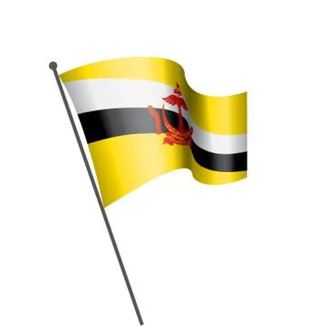 Brunei flag, vector illustration on a white background Stock Illustration