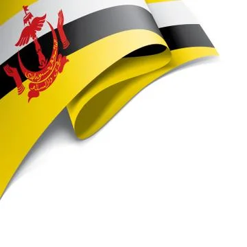 Brunei flag, vector illustration on a white background Stock Illustration