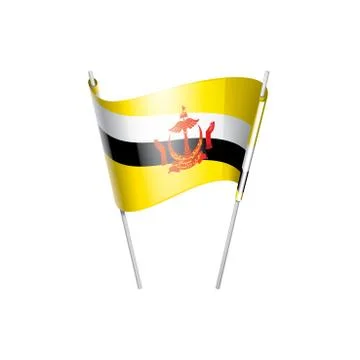 Brunei flag, vector illustration on a white background Stock Illustration