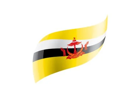 Brunei flag, vector illustration on a white background Stock Illustration