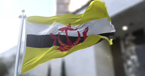 Brunei-flag-waving-seamless-loop-4k-60fps Stock Footage 331527492