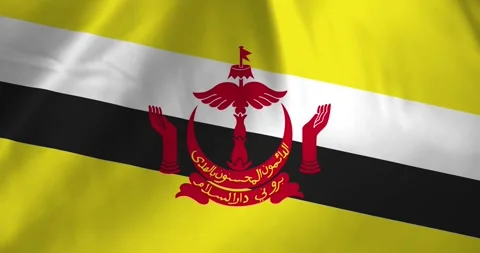 Brunei flag waving with the wind background loop video animation Video stock 327171743