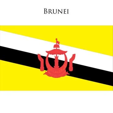 Brunei flag on a white Illustrazione stock