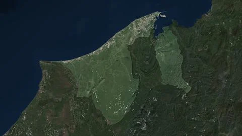 Brunei highlighted on a low resolution satellite map Stock Illustration