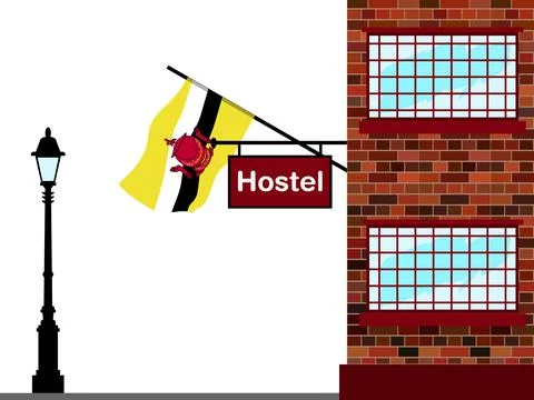 Brunei Hostels Vector Illustration Stock Illustration