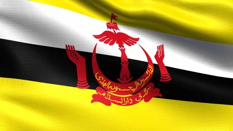 Brunei Looping Flag 4K Stock Footage 108042231