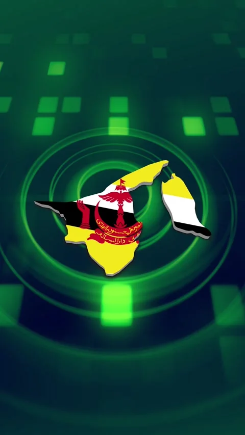 Brunei Map and Flag Background Stock-Footage 346763476