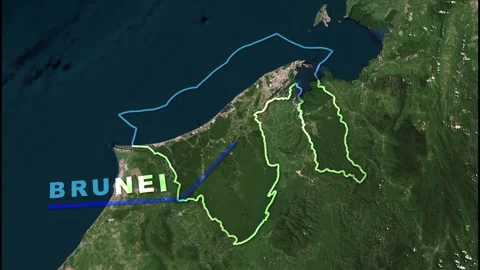 Brunei Map Animation Stock Footage 273238815
