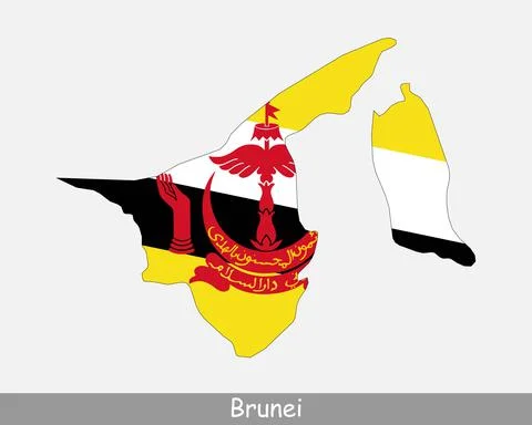 Brunei Map Flag Stock Illustration