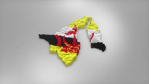 Brunei Map with Flag Intro Background Stock Footage 315163900