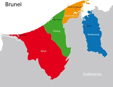 Brunei map Stock Illustration