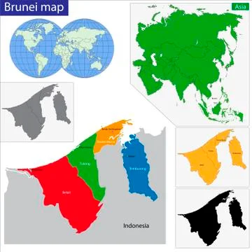 Brunei map Stock Illustration