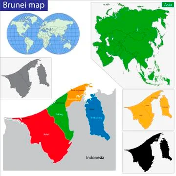 Brunei map Stock Illustration