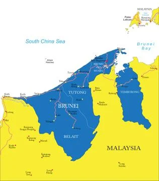 Brunei map Stock Illustration